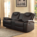 Homelegance Talbot 2 Piece Living Room Set in Black Leather