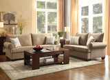 Homelegance Talullah 3 Piece Living Room Set in Brown Microfiber