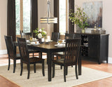 Homelegance Three Falls 7 Piece Rectangular Dining Room Set in Dark Brown & Black