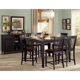 Homelegance Three Falls Counter Height Table, Solid Top With Leaf In Dark Brown / Black