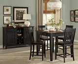 Homelegance Three Falls Counter Height Table w/ Two Drawers in Dark Brown & Black