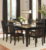Homelegance Three Falls Rectangular Dining Table in Dark Brown & Black