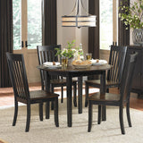 Homelegance Three Falls Round Dining Table w/ Two 8 Inch Drop Leaves in Dark Brown & Black