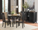 Homelegance Three Falls 7 Piece Rectangular Dining Room Set in Dark Brown & Black