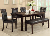 Homelegance Thurston 6 Piece Faux Marble Dining Room Set in Espresso