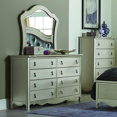 Homelegance Toulouse 8 Drawer Dresser & Mirror in Champagne