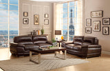 Homelegance Triplett Three Piece Sofa Set In Dark Brown Airehyde
