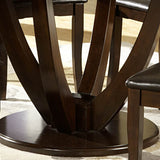 Homelegance VanBure 5 Piece Round Pedestal Dining Room Set in Rich Cherry