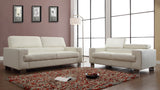 Homelegance Vernon 3 Piece Living Room Set in White Leather