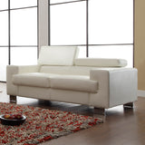 Homelegance Vernon 3 Piece Living Room Set in White Leather