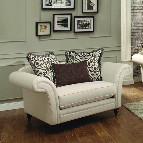 Homelegance Vicarrage Upholstered Chair in Cream Fabric