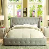 Homelegance Vienna Upholstered Platform Bed in Light Grey Fabric