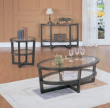 Homelegance Vista Oval Cocktail Table in Espresso Cherry