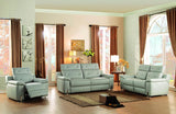 Homelegance Vortex Power Double Reclining Sofa in Light Grey Leather
