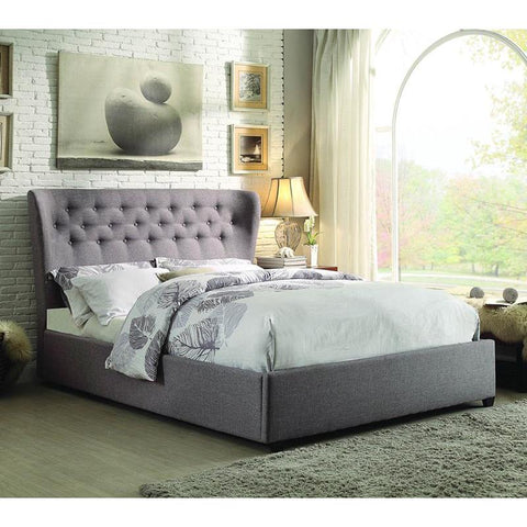 Homelegance Wade Upholstered Platform Bed in Grey