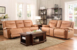 Homelegance Wasola Glider Recliner Love Seat With Cons In Brown Polyester