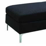 Homelegance Zola Ottoman in Charcoal Fabric