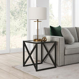 Hudson & Canal Calix Side Table in Blackened Bronze