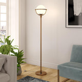 Hudson & Canal Cieonna Brass Globe & Stem Floor Lamp