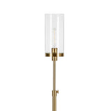 Hudson & Canal Frieda Brass Finish Floor Lamp Clear Glass