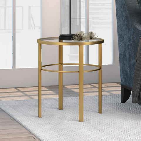 Hudson & Canal Gaia Side Table in Brass Finish