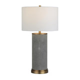 Hudson & Canal Grace Table Lamp in Textured Shagreen Black and Grey