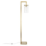 Hudson & Canal Malva Brass finished Floor Lamp with Clear Glass