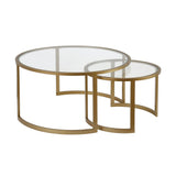 Hudson & Canal Mitera coffee table set in brass