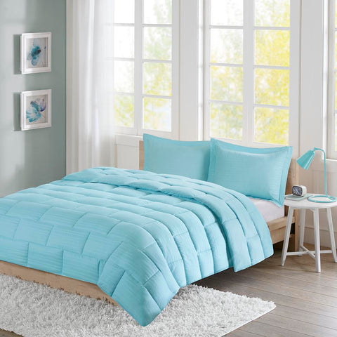 Intelligent Design Avery Seersucker Down Alternative Comforter Mini Set Full/Queen