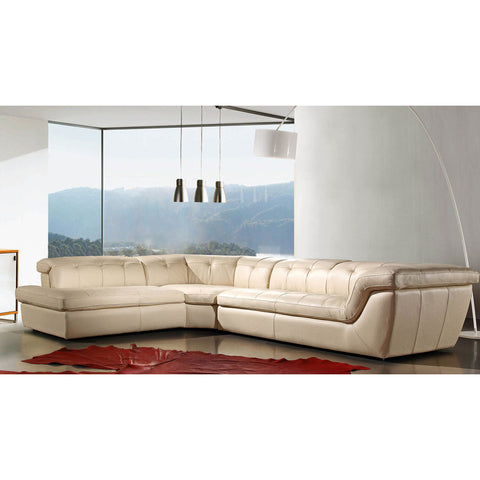 J&M Furniture 397 Italian Leather Sectional in Beige