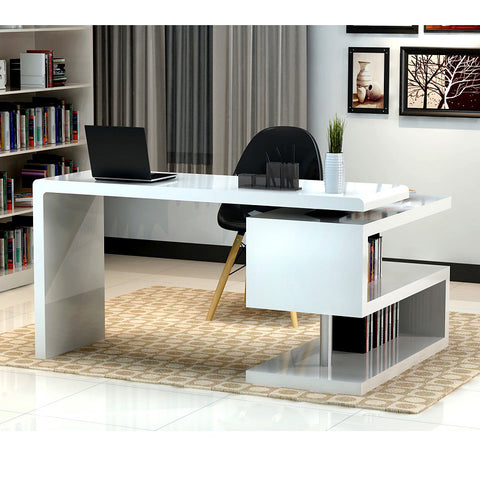 J&M Furniture A33 Office Desk in White