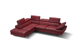 J&M Furniture A761 Italian Leather Sectional in Red