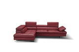 J&M Furniture A761 Italian Leather Sectional in Red