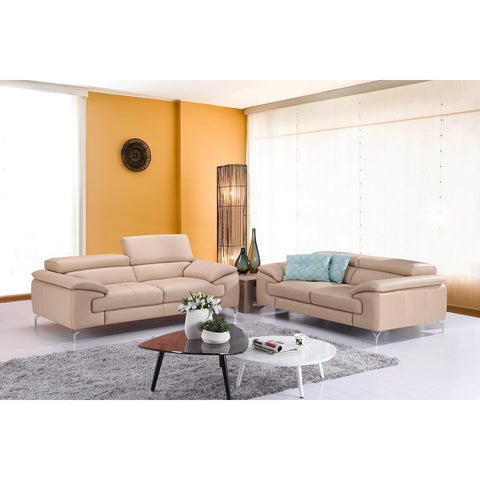 J&M A973 Italian Leather Sofa In Peanut