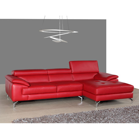 J&M Furniture A973b Italian Leather Sectional in Red