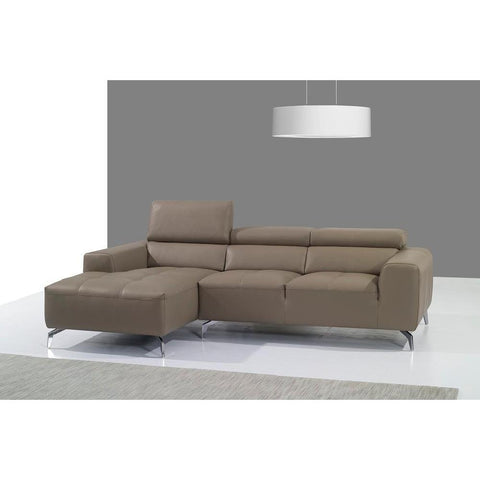 J&M A978b Italian Leather Sectional Chaise In Burlywood