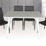 J&M Furniture B24 Dining Table in White High Gloss