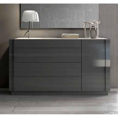 J&M Furniture Braga Dresser in Grey Lacquer
