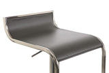 J&M Furniture C027B-3 Leather Barstool in Grey