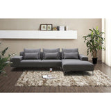 J&M Furniture Christian Modern Sectional in Right Hand Facing in Grey