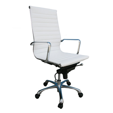 J&M Furniture Comfy High Back White Office Chair