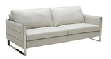 J&M Furniture Constantin Leather Sofa in Light Grey