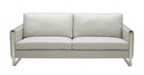 J&M Furniture Constantin Leather Sofa in Light Grey