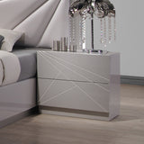 J&M Furniture Florence 3 Piece Platform Bedroom Set in White & Taupe