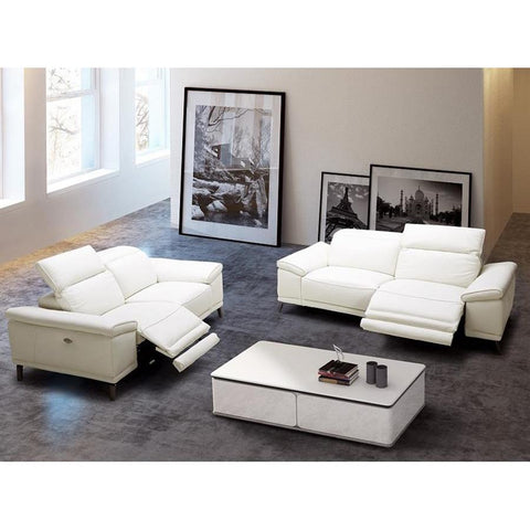 J&M Furniture Gaia 2 Piece Living Room Set in White