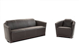 J&M Furniture Hotel 2 Piece Living Room Set in Brown Italian Leather
