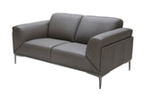 J&M Furniture King Loveseat in Grey Leather
