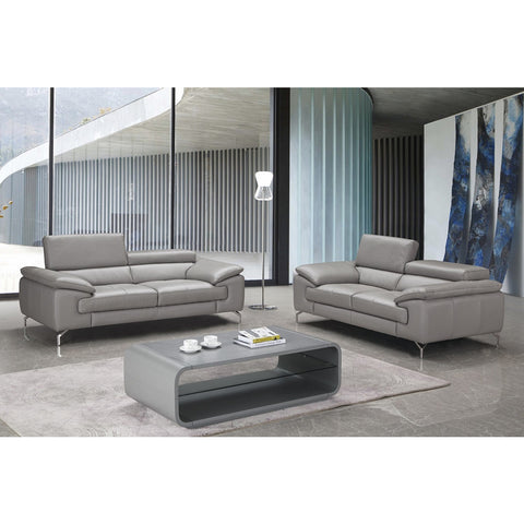 J&M Furniture Liam 2 Piece Living Room Set in Grey