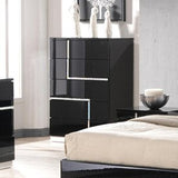 J&M Furniture Lucca Chest in Black Lacquer