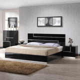 J&M Furniture Lucca Platform Bed in Black Lacquer